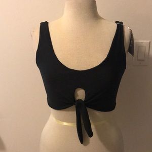 Knot seamless bikini top Black